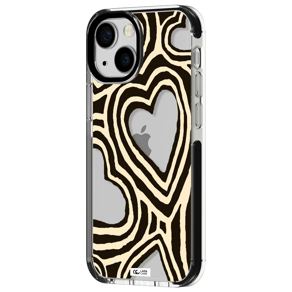 Cute Hearts Apple iPhone 15 impact black border Case