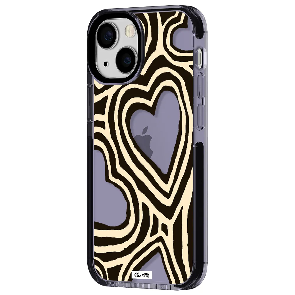 Cute Hearts Apple iPhone 15 impact Lilac Case