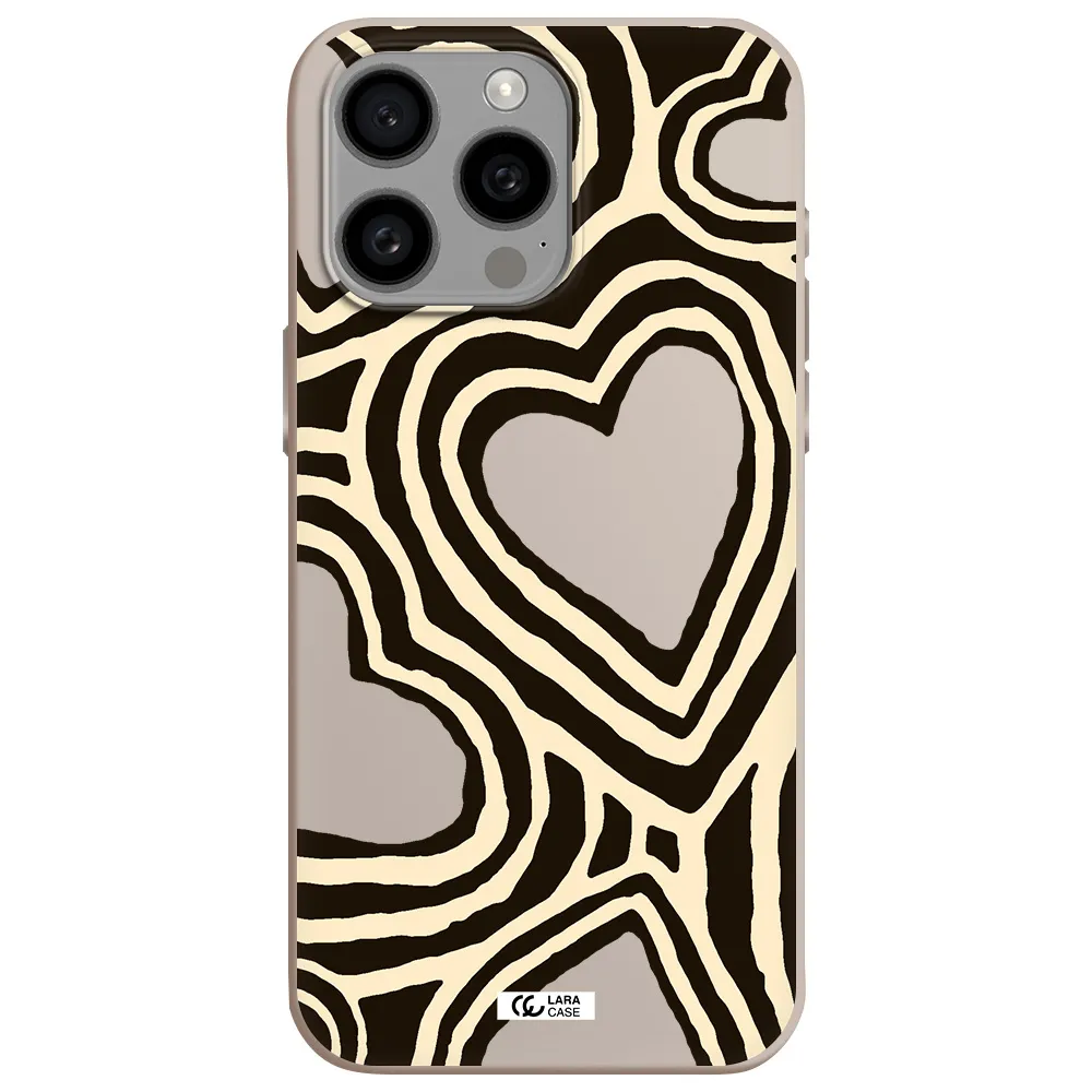 Cute Hearts Apple Iphone 15 Pro max Silicone Stone Case
