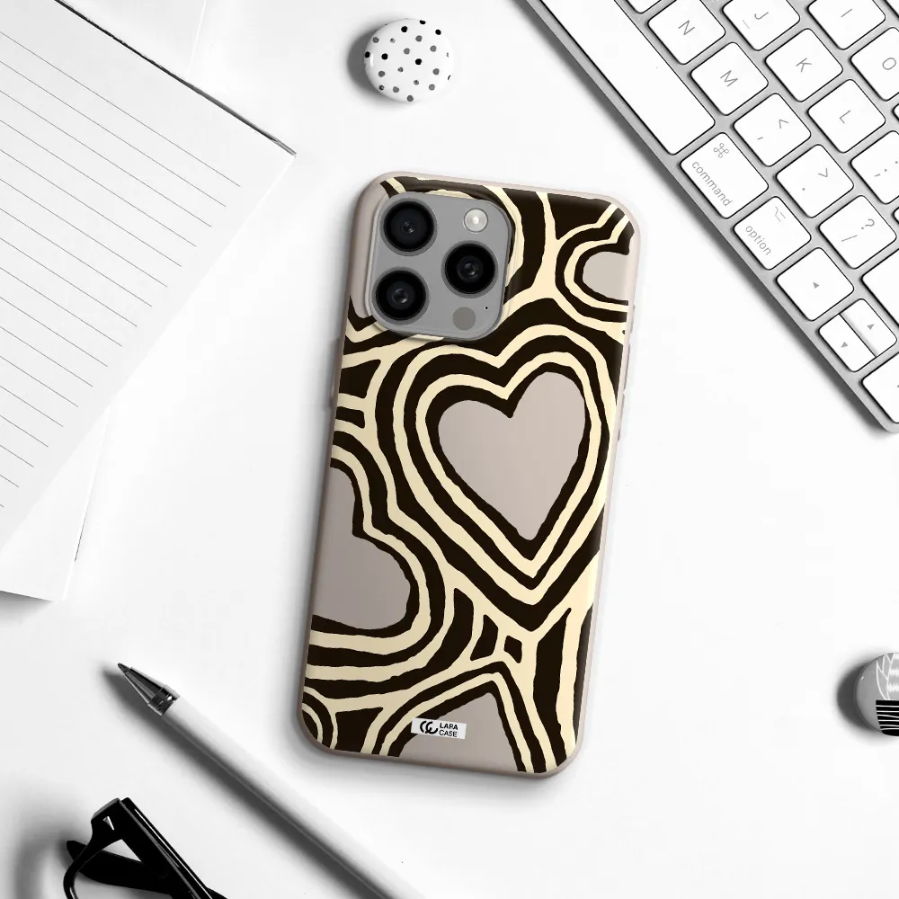 Cute Hearts Apple Iphone 15 Pro max Silicone Stone Case