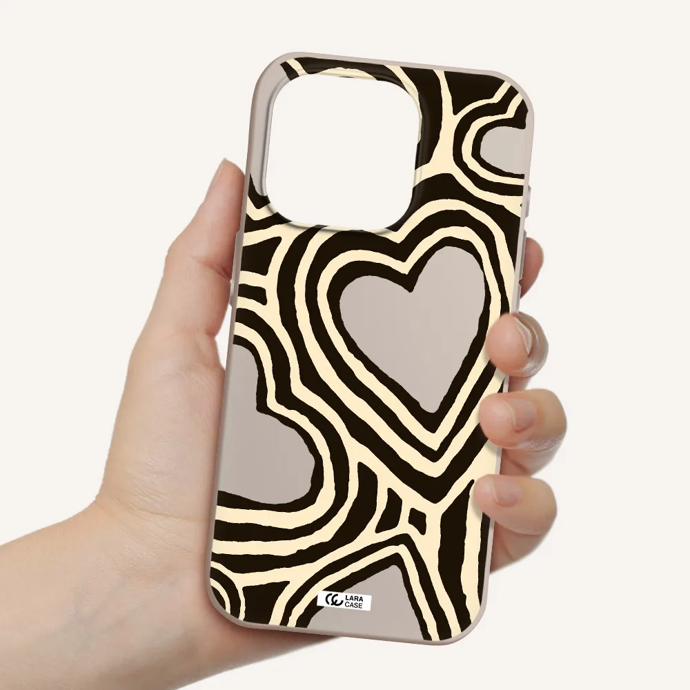 Cute Hearts Apple Iphone 15 Pro Silicone Stone Case