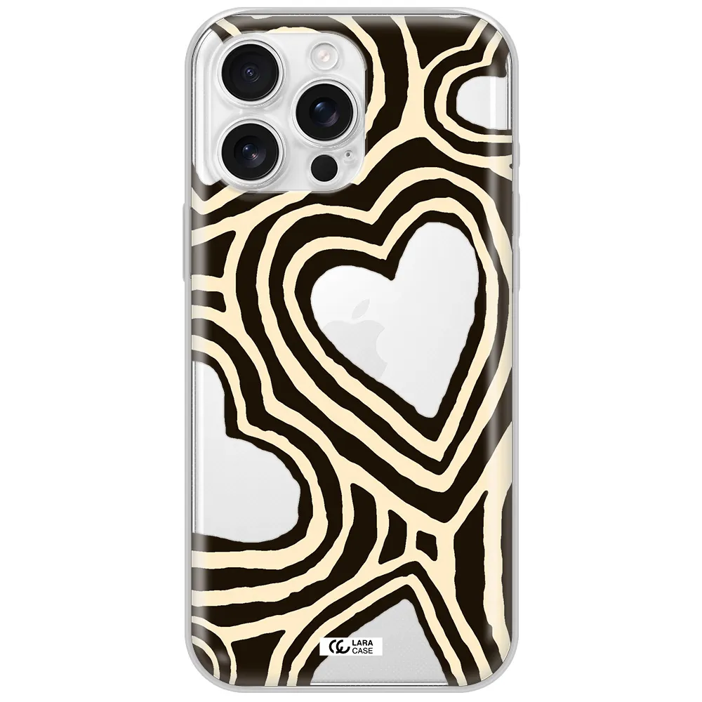 Cute Hearts Apple Iphone 16 Pro Max Clear Tpu Case