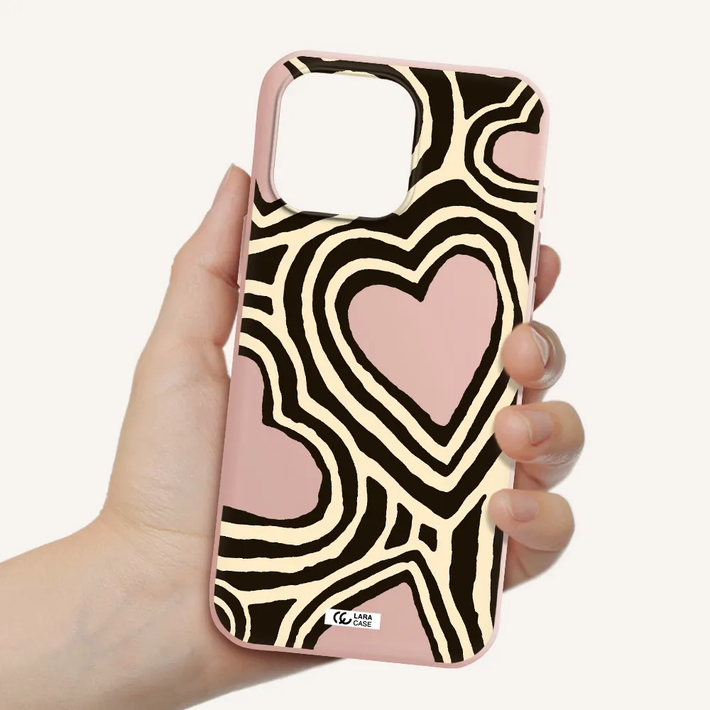 Cute Hearts Apple Iphone 16 Pro Max Silicone Pastel Pink Case