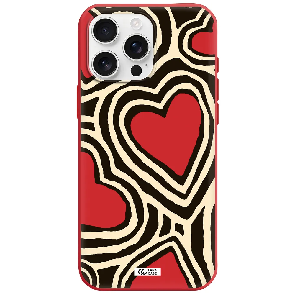 Cute Hearts Apple Iphone 16 Pro Max Silicone Stone Case