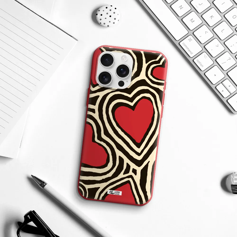 Cute Hearts Apple Iphone 16 Pro Max Silicone Stone Case