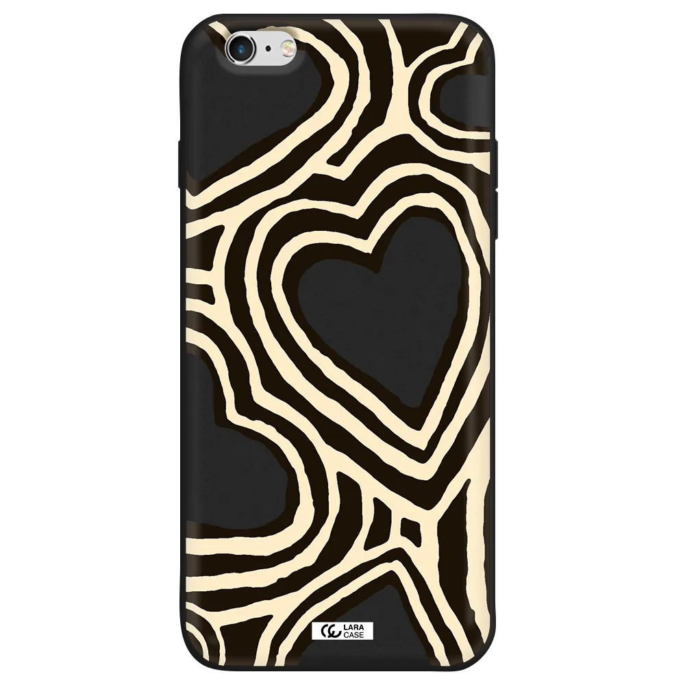 Cute Hearts Apple iPhone 6 plus Silicone black Case