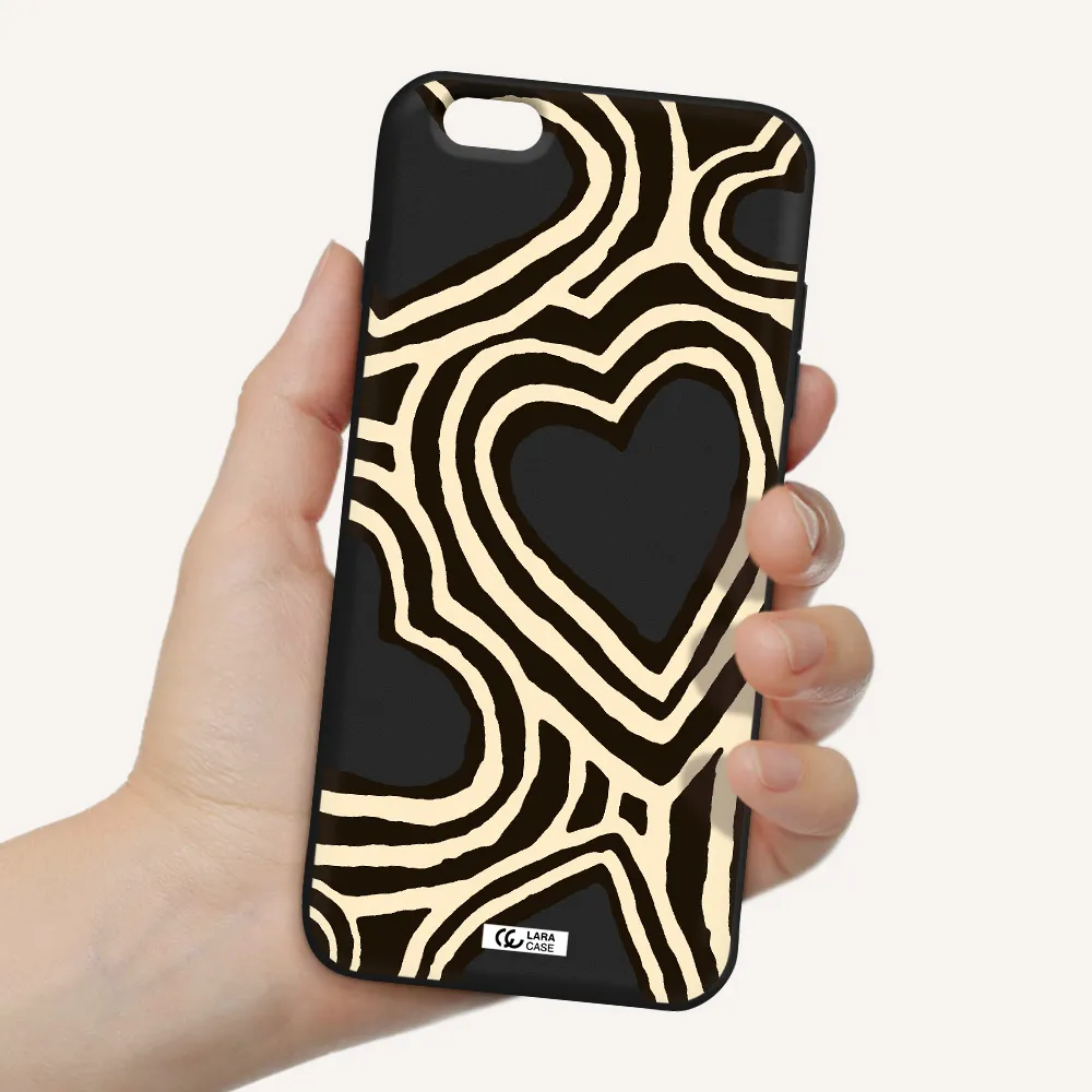 Cute Hearts Apple iPhone 6 plus Silicone black Case