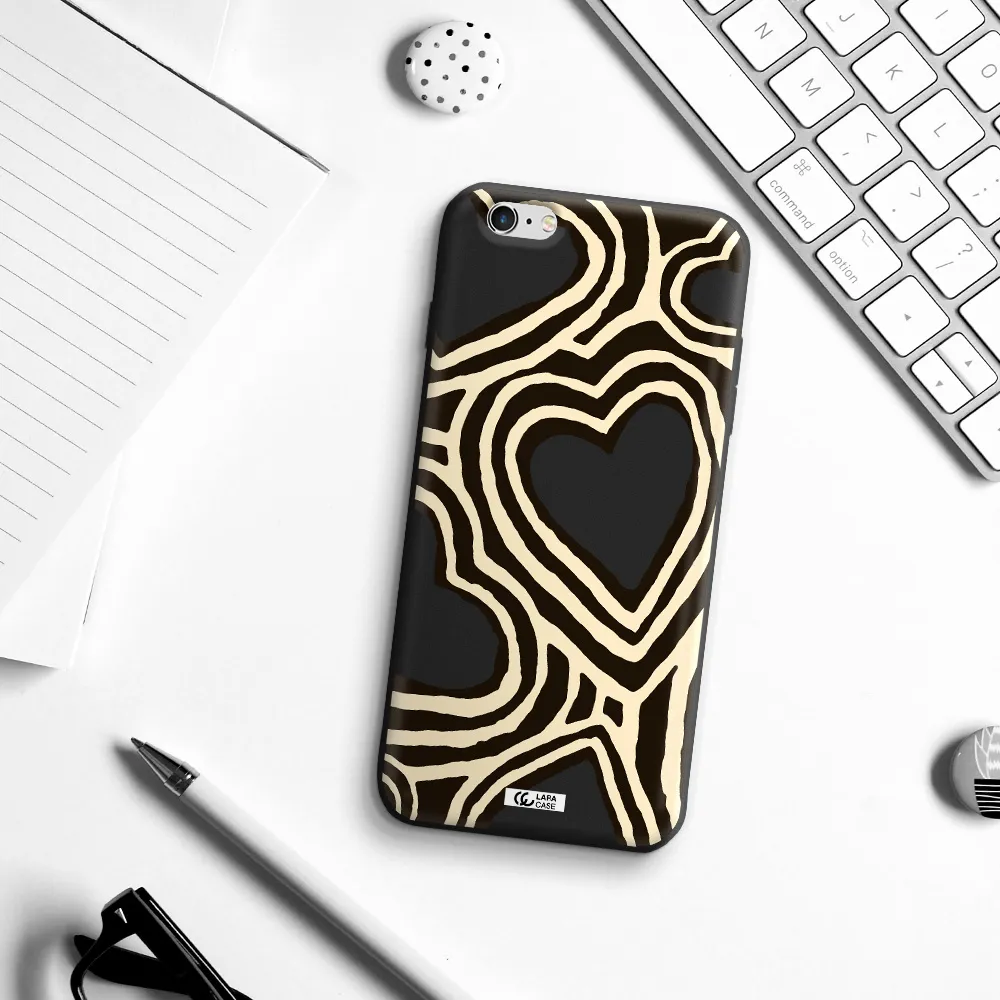 Cute Hearts Apple iPhone 6 plus Silicone black Case