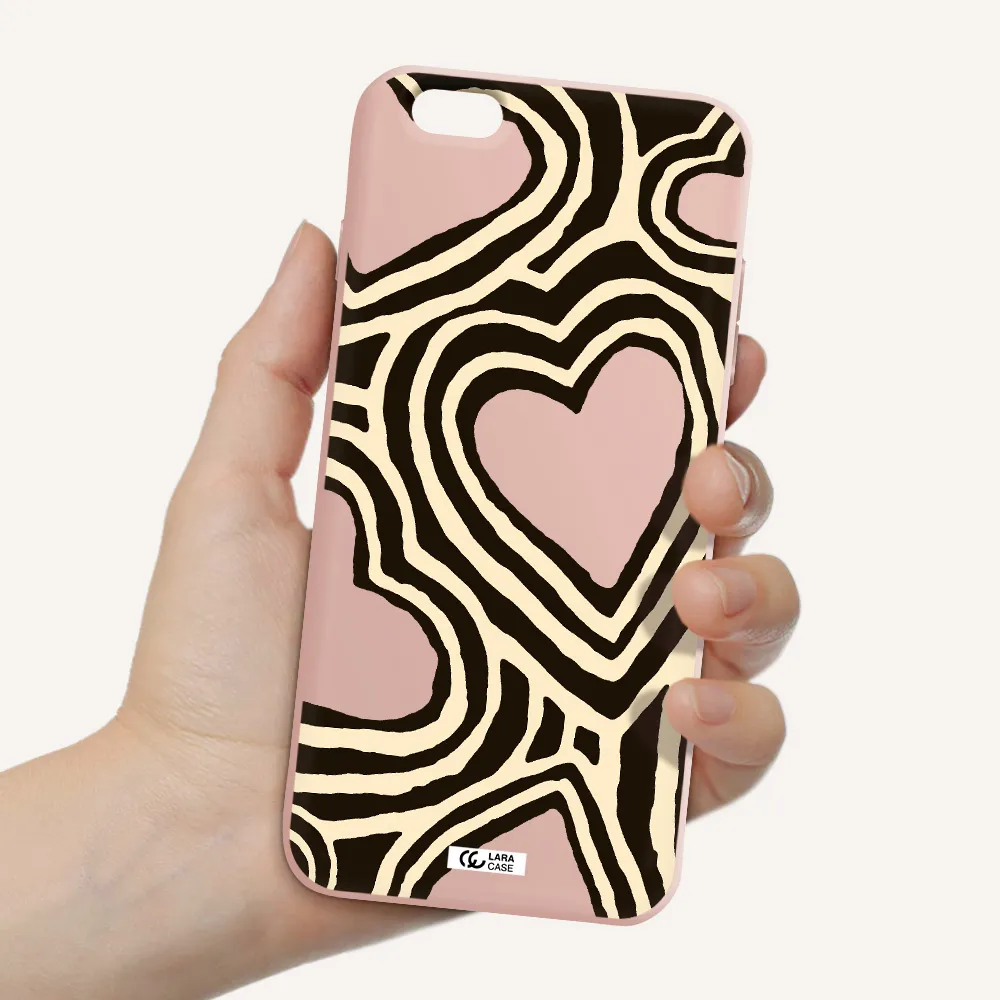 Cute Hearts Apple iPhone 6 s plus Silicone pastel pink Case