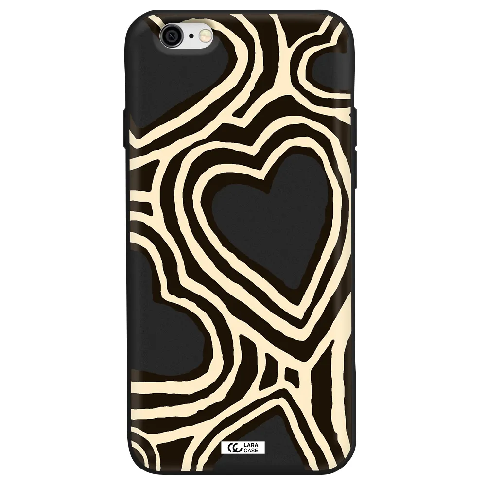 Cute Hearts Apple iPhone 6 Silicone black Case