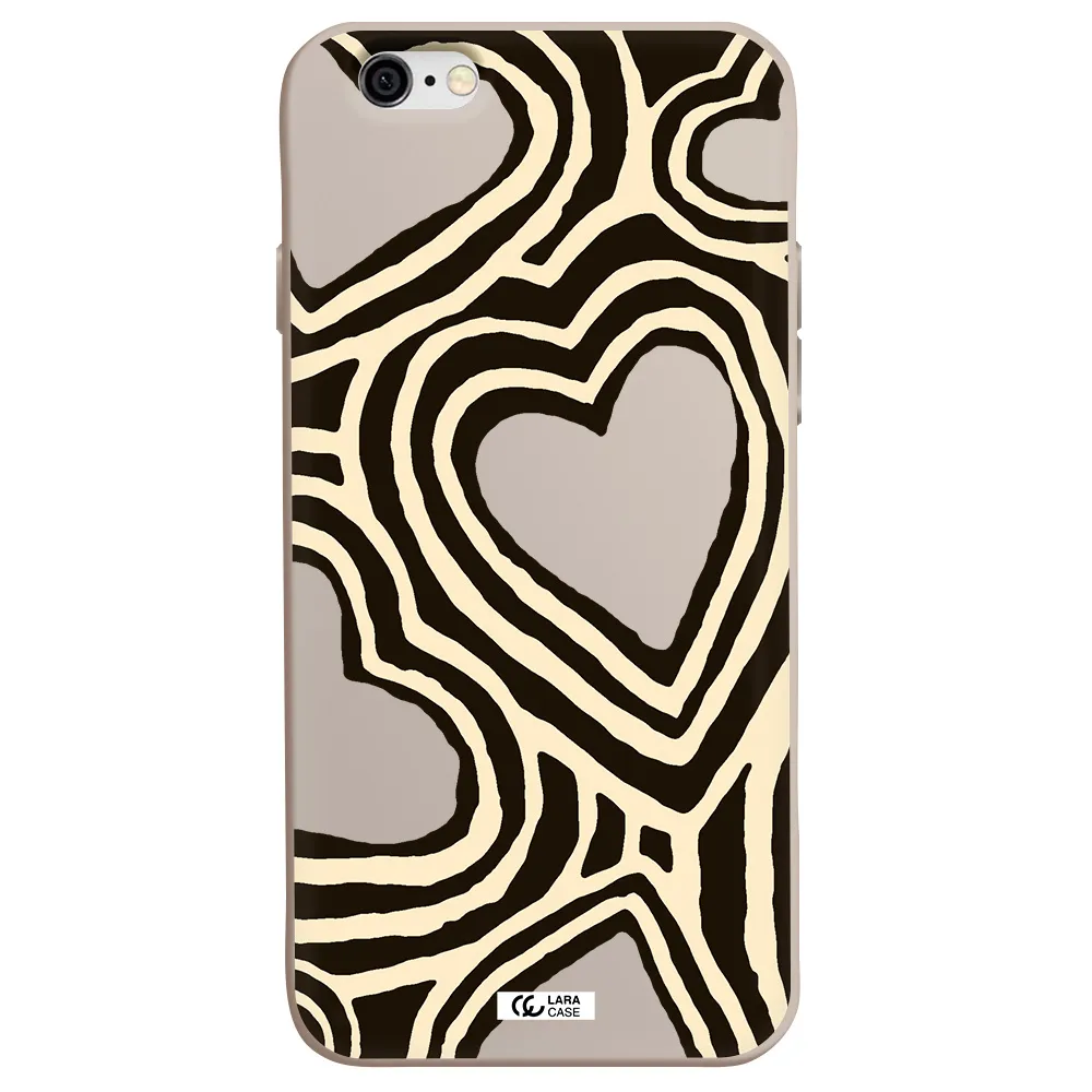 Cute Hearts Apple iPhone 6 Silicone Stone Case