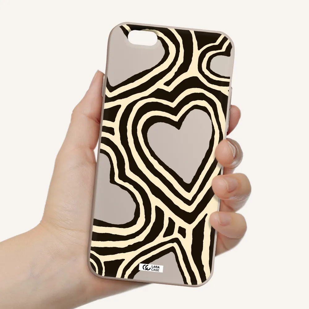 Cute Hearts Apple iPhone 6 Silicone Stone Case