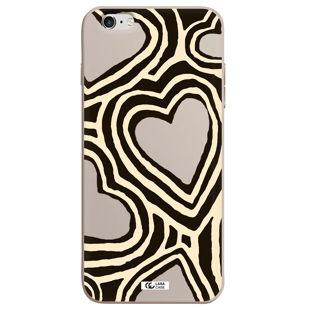 Cute Hearts Apple iPhone 6S Silicone Stone Case