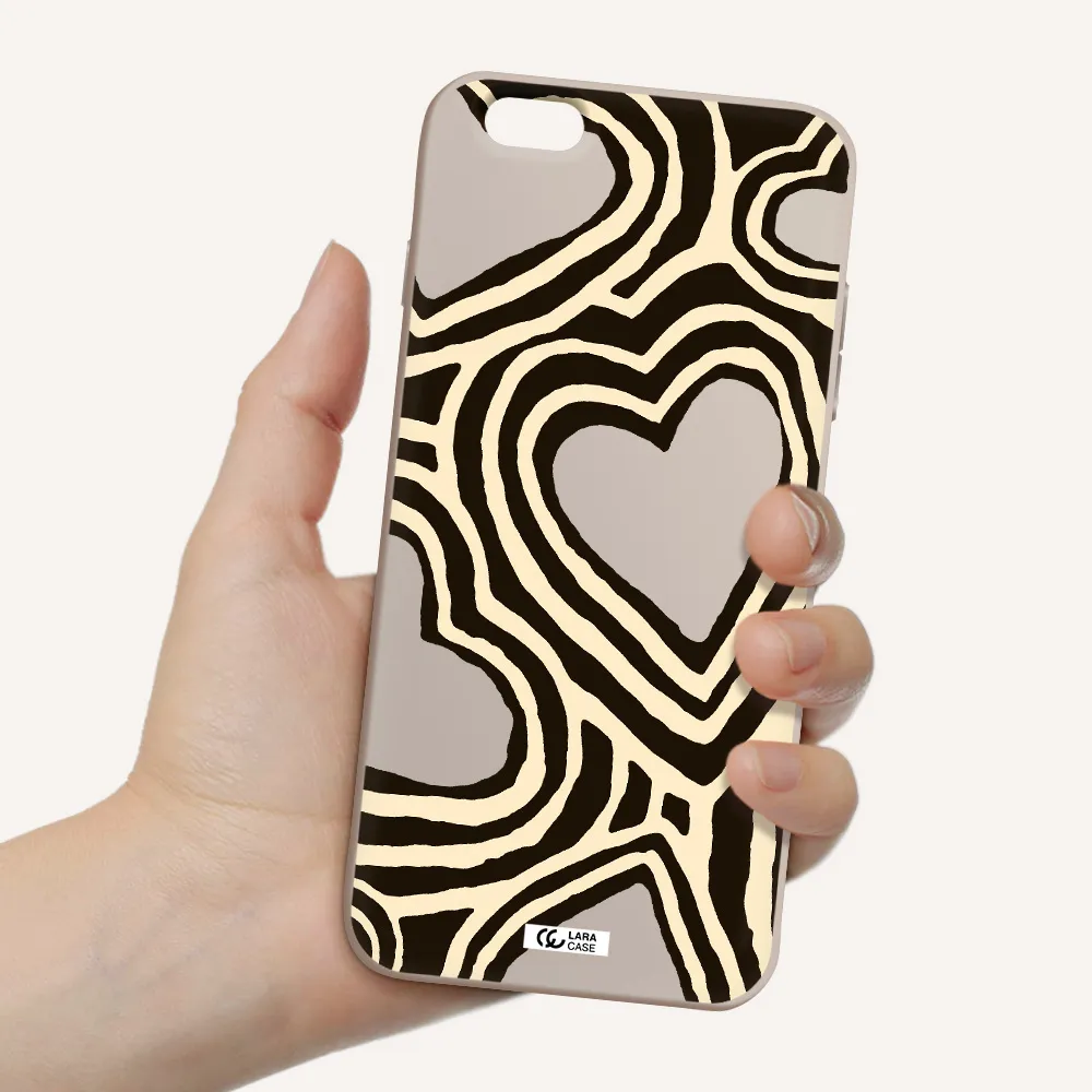 Cute Hearts Apple iPhone 6S Silicone Stone Case