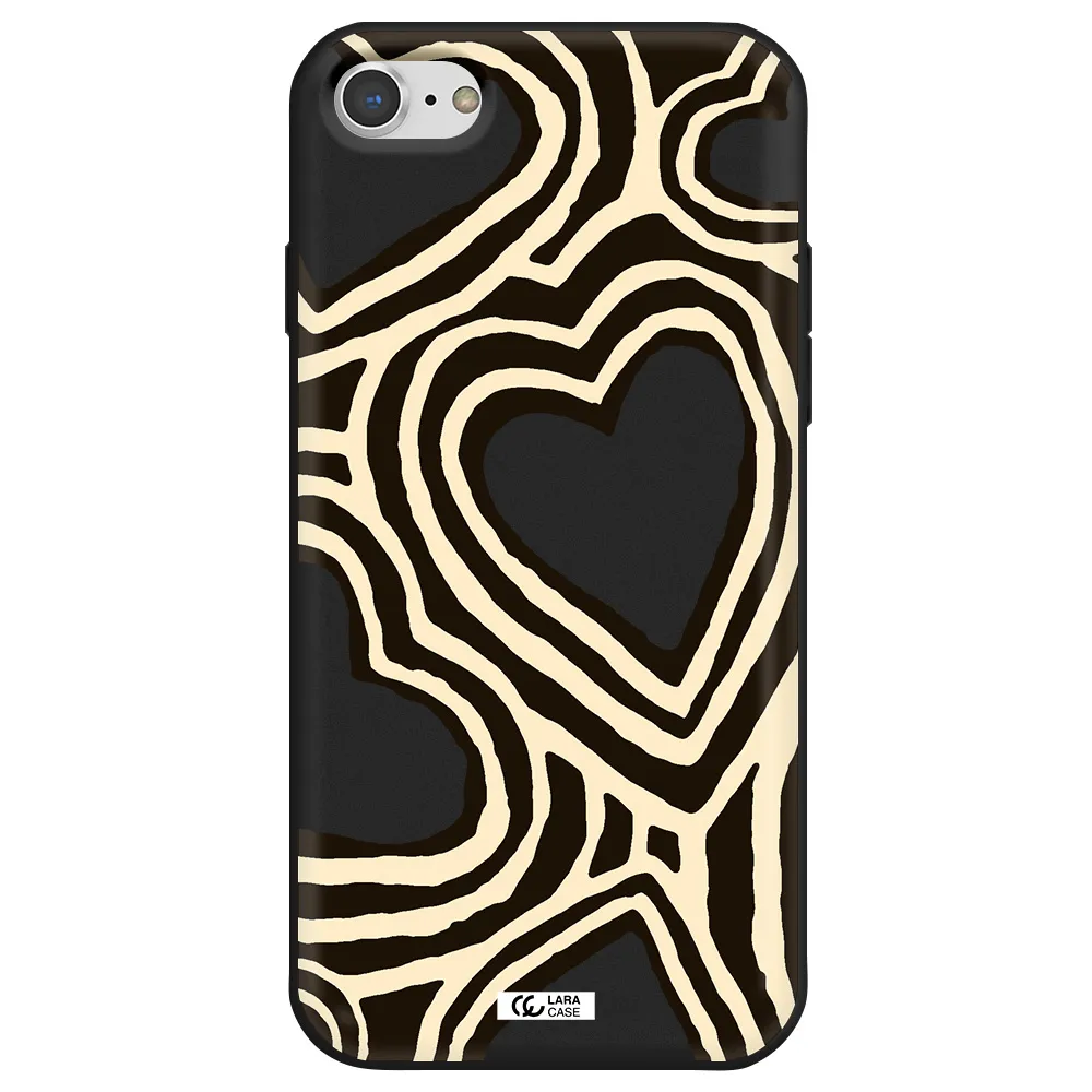 Cute Hearts Apple iPhone 7 Silicone black Case