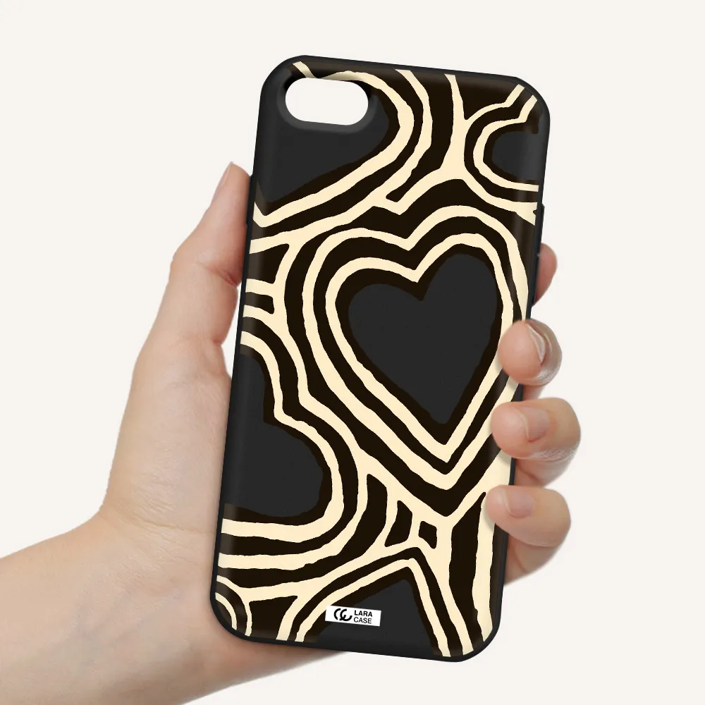 Cute Hearts Apple iPhone 7 Silicone black Case