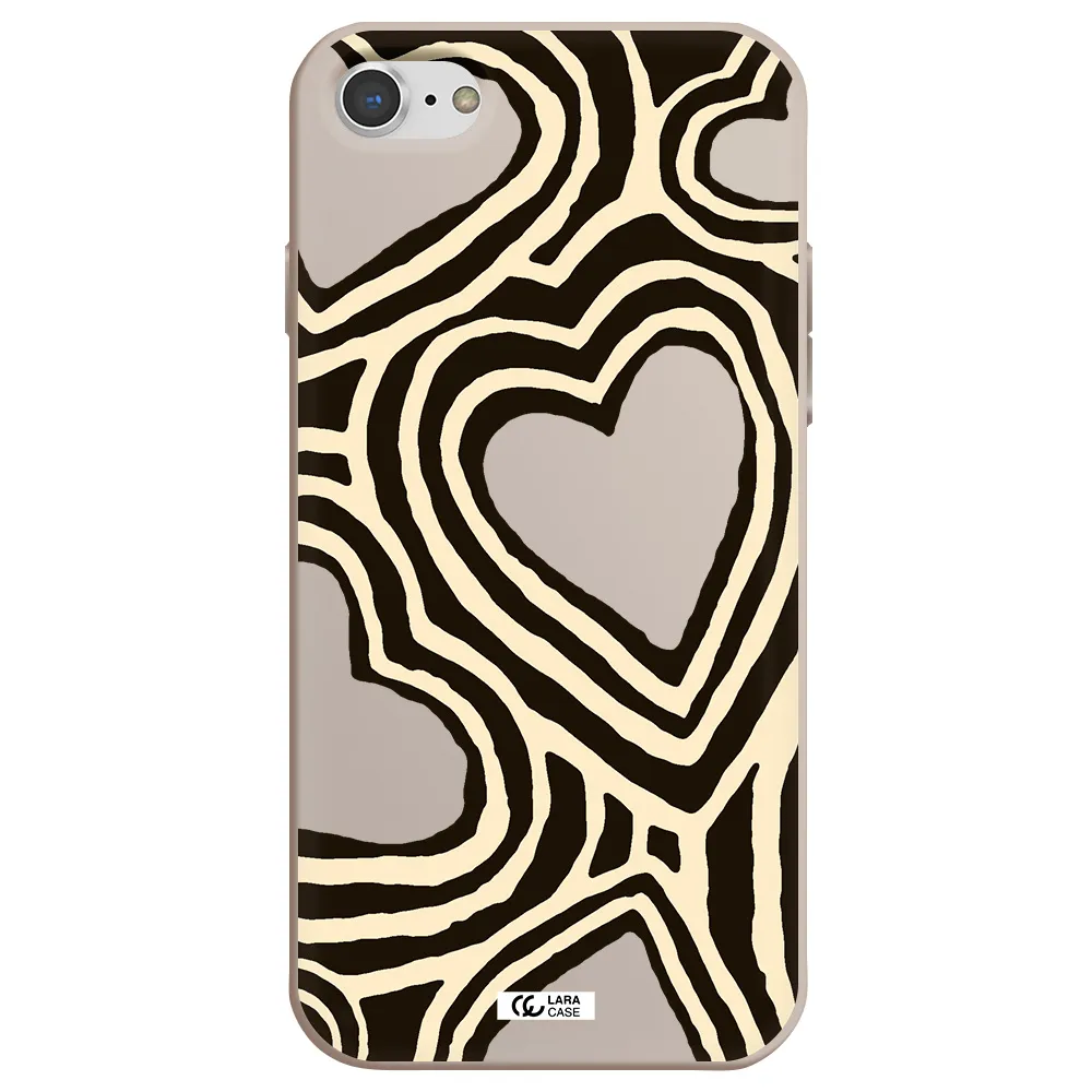 Cute Hearts Apple iPhone 7 Silicone Stone Case