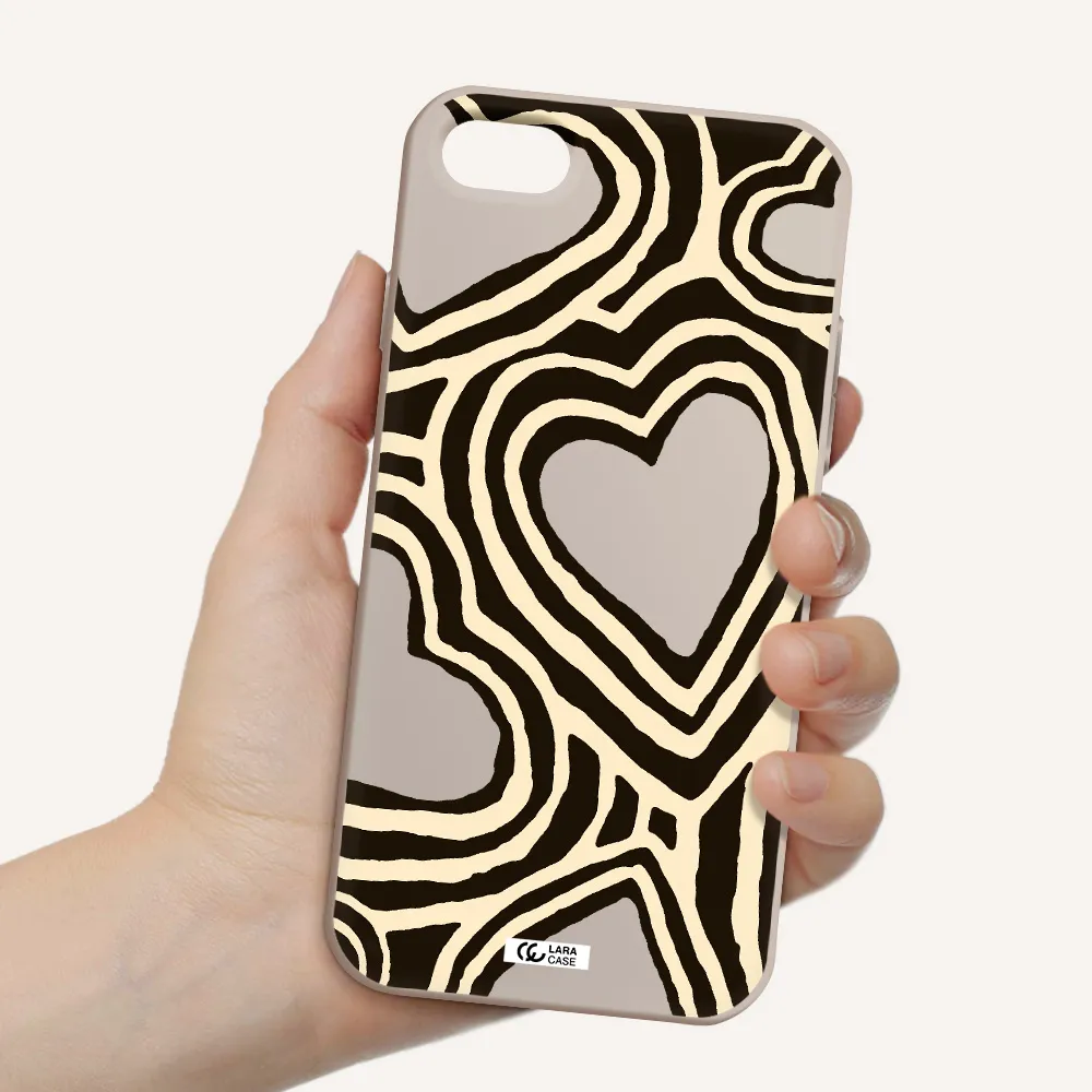 Cute Hearts Apple iPhone 7 Silicone Stone Case