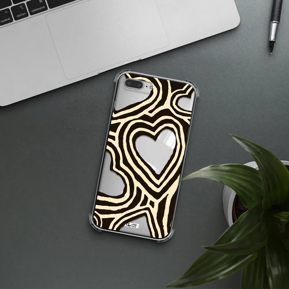 Cute Hearts Apple iPhone 8 plus Clear PC Case