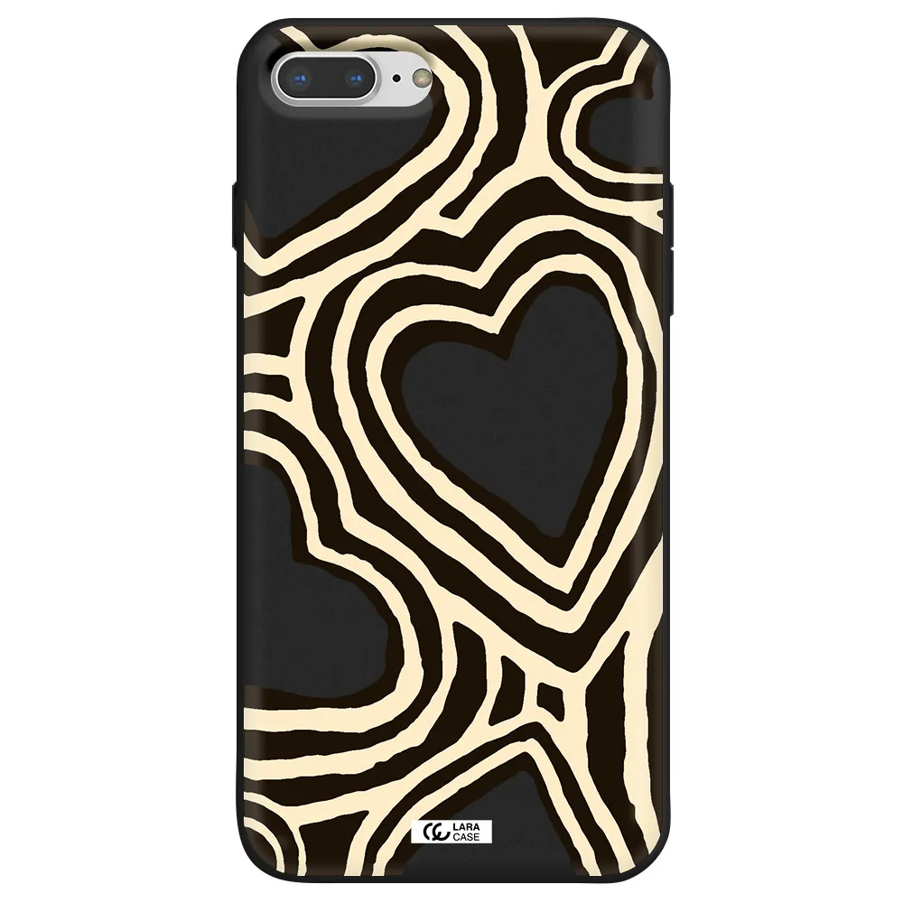 Cute Hearts Apple iPhone 8 plus Silicone black Case