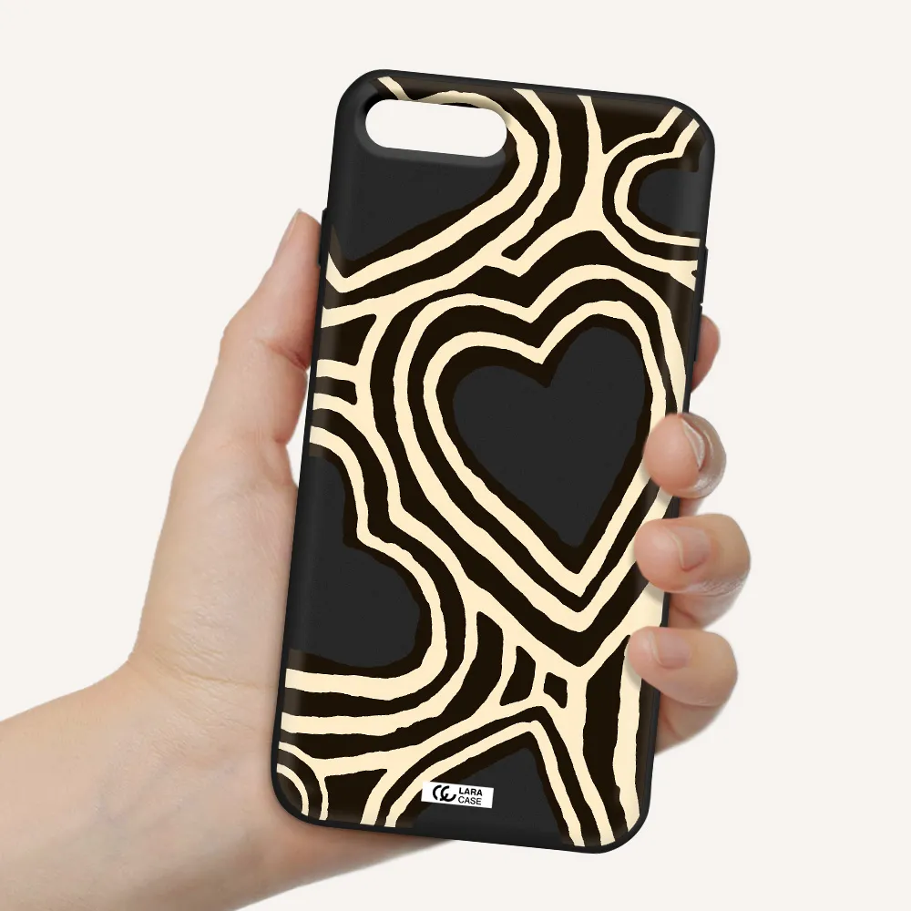 Cute Hearts Apple iPhone 8 plus Silicone black Case