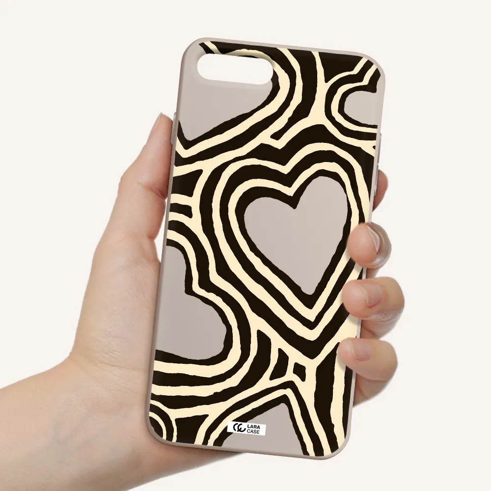 Cute Hearts Apple iPhone 8 plus Silicone Stone Case