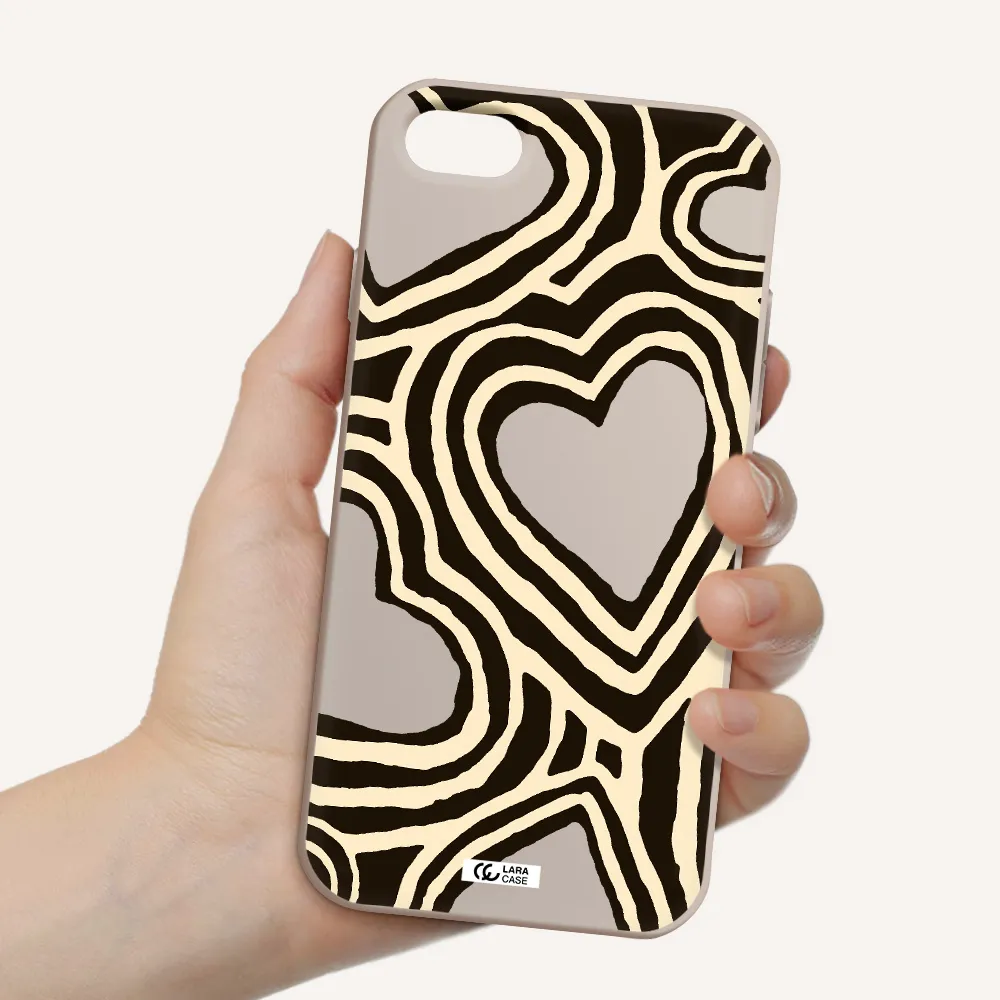 Cute Hearts Apple iPhone 8 Silicone Stone Case