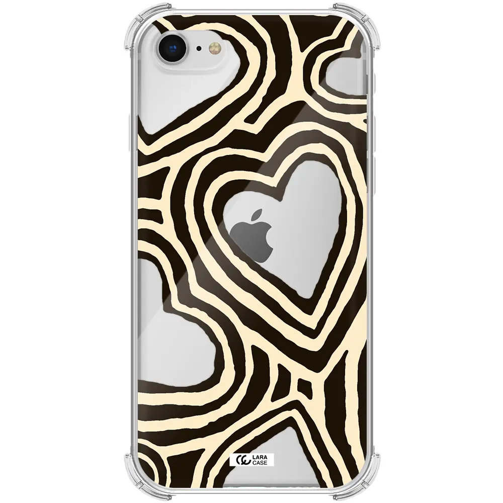 Cute Hearts Apple iPhone se 2020 Clear PC Case