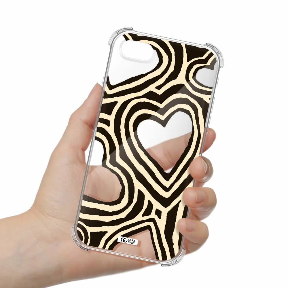 Cute Hearts Apple iPhone se 2020 Clear PC Case