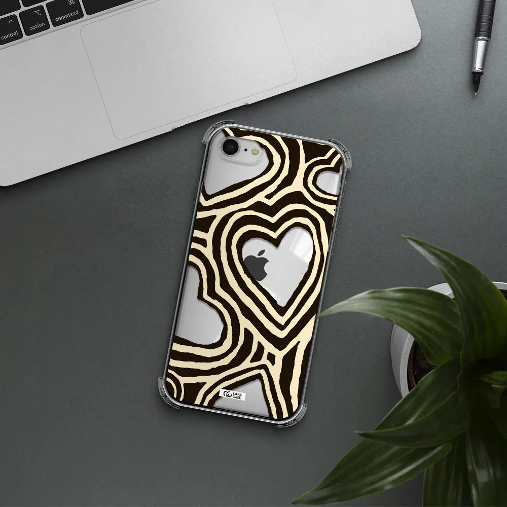 Cute Hearts Apple iPhone se 2020 Clear PC Case