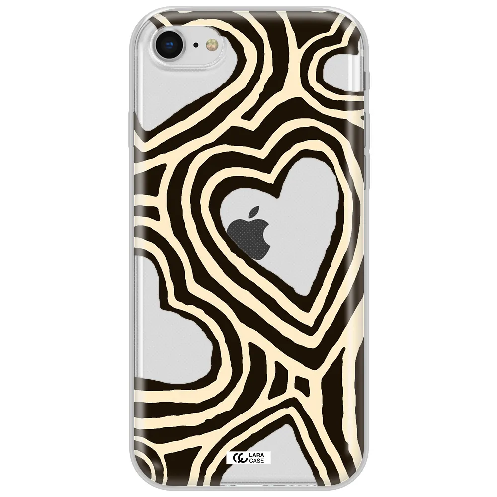 Cute Hearts Apple Iphone Se 2020 Clear Tpu Case