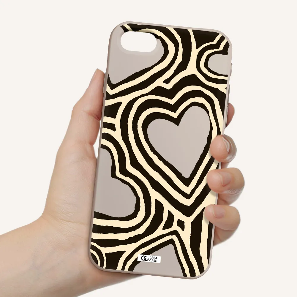 Cute Hearts Apple iPhone se 2020 Silicone Stone Case