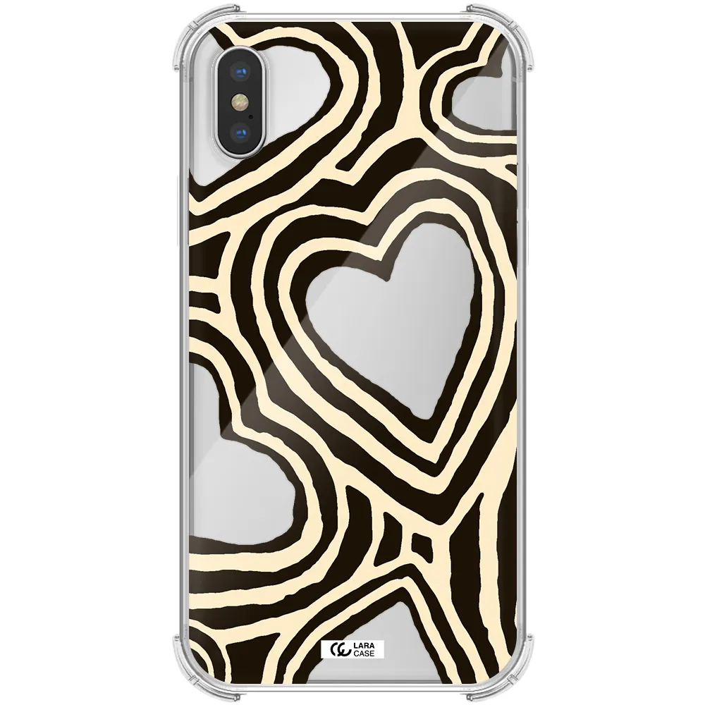 Cute Hearts Apple iPhone XS Clear PC Case