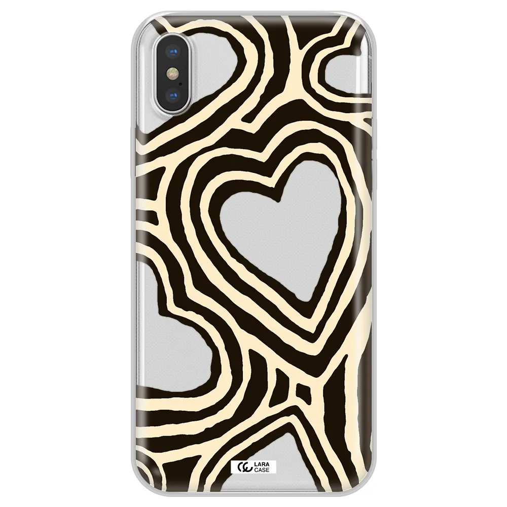 Cute Hearts Apple iPhone XS Clear TPU Case