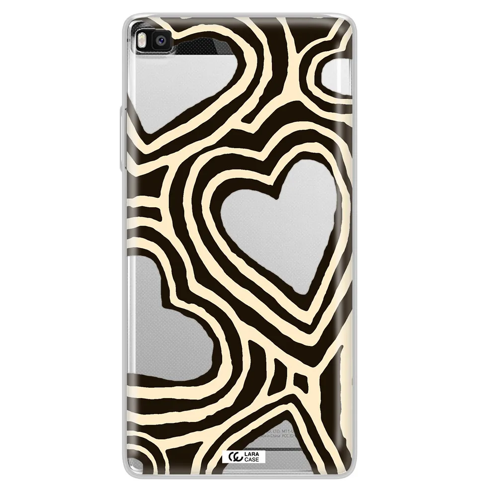 Cute Hearts Huawei P8 Clear TPU Case