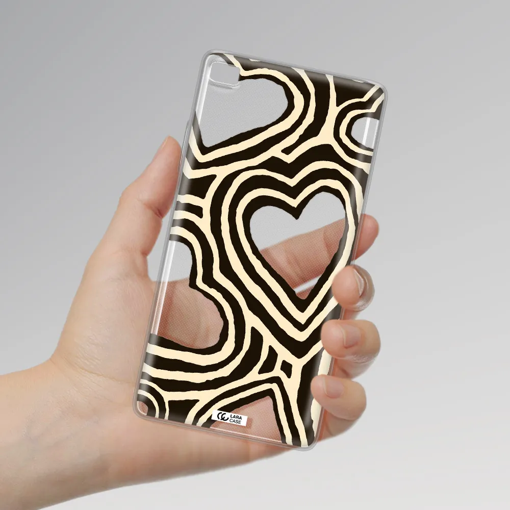 Cute Hearts Huawei P8 Clear TPU Case