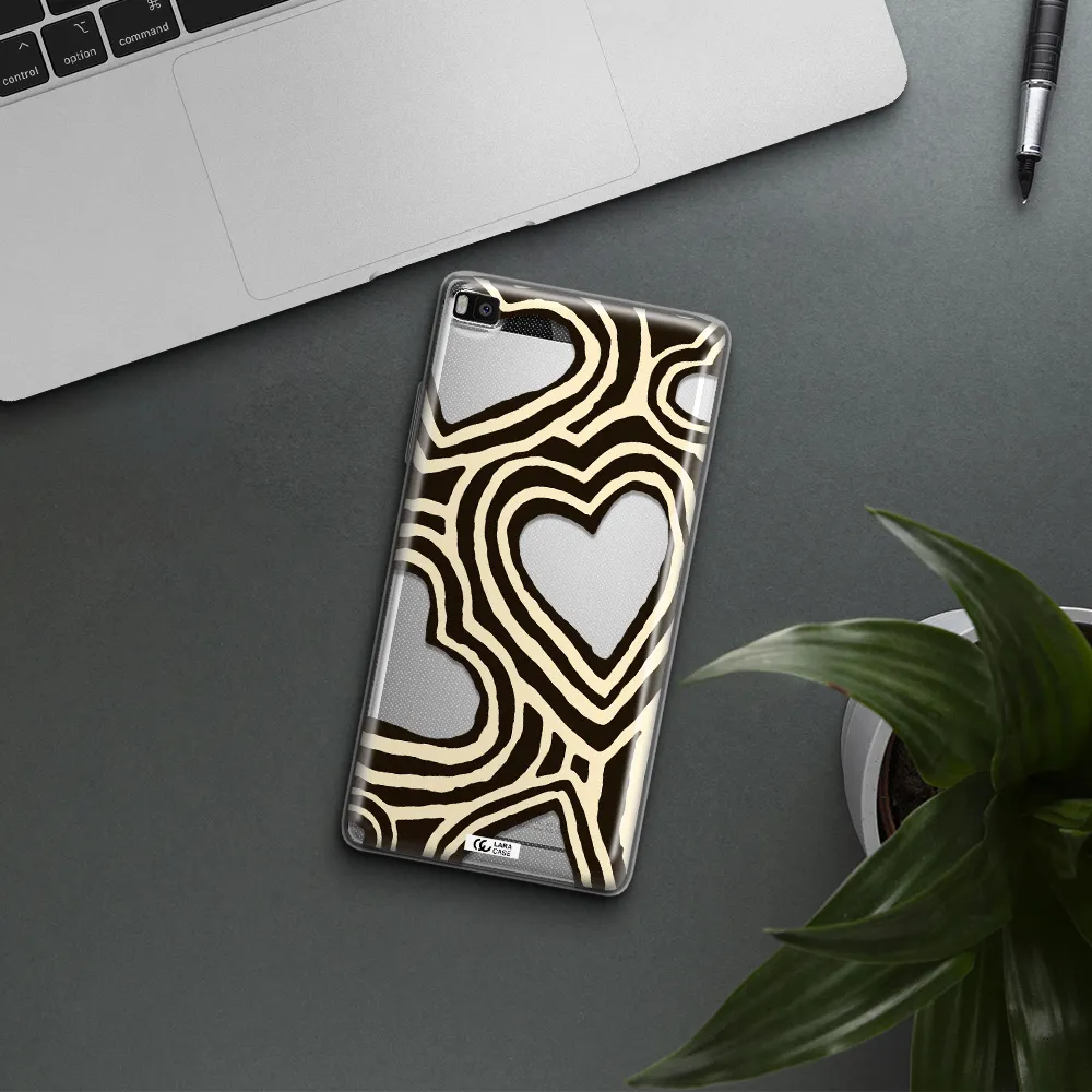 Cute Hearts Huawei P8 Clear TPU Case