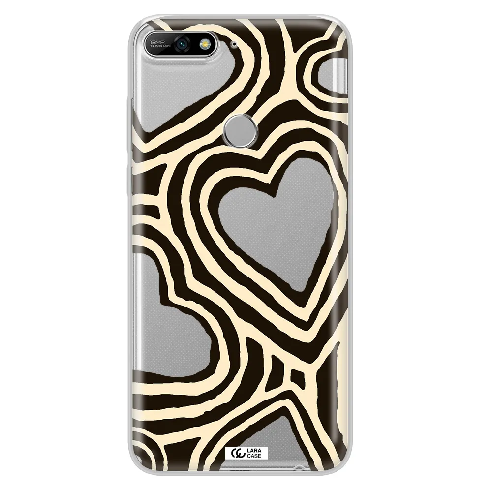 Cute Hearts Huawei Y7 2018 Clear TPU Case