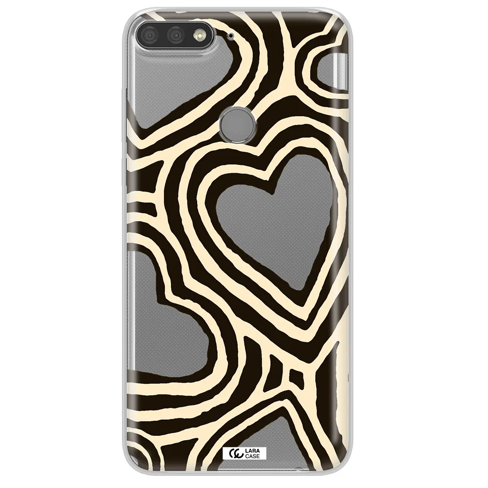 Cute Hearts Huawei Y7 Prime 2018 Clear TPU Case
