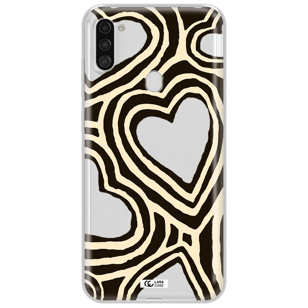 Cute Hearts Samsung A11 Clear TPU Case