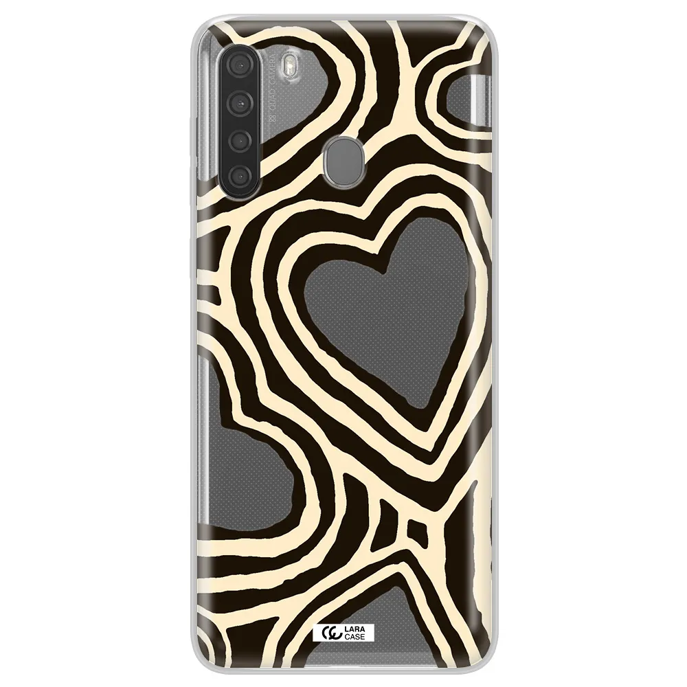Cute Hearts Samsung A21 Clear TPU Case