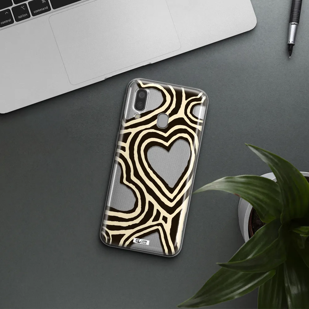 Cute Hearts Samsung A40 Clear TPU Case