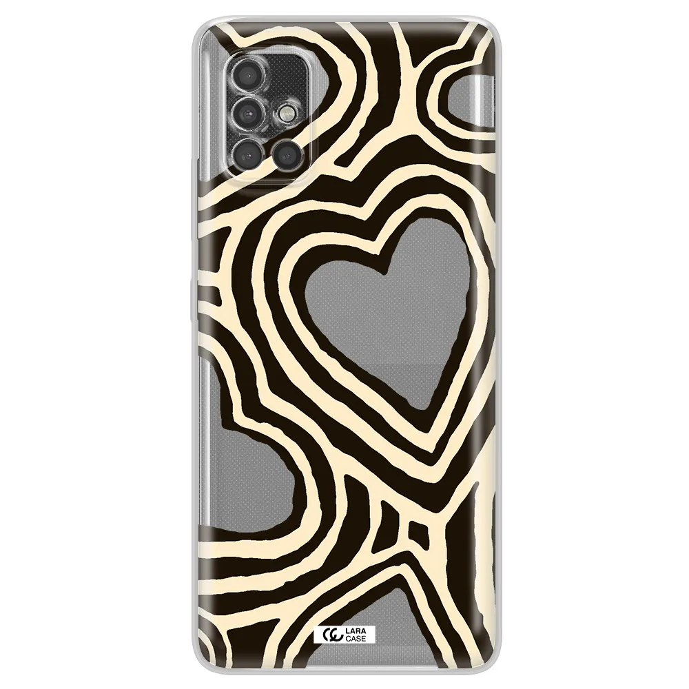Cute Hearts Samsung A40S Clear Tpu Case