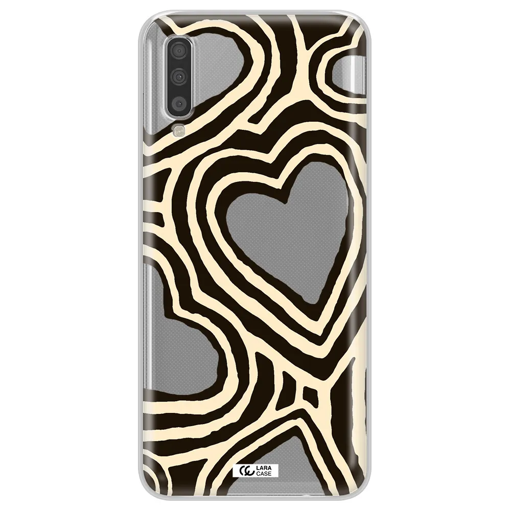 Cute Hearts Samsung A70S Clear Tpu Case