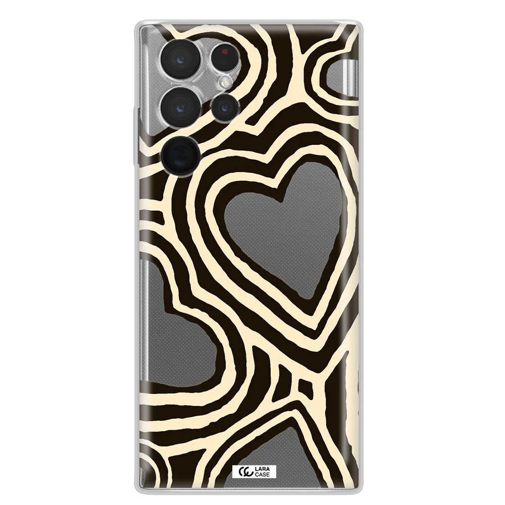 Cute Hearts Samsung S 22 Ultra Clear TPU Case