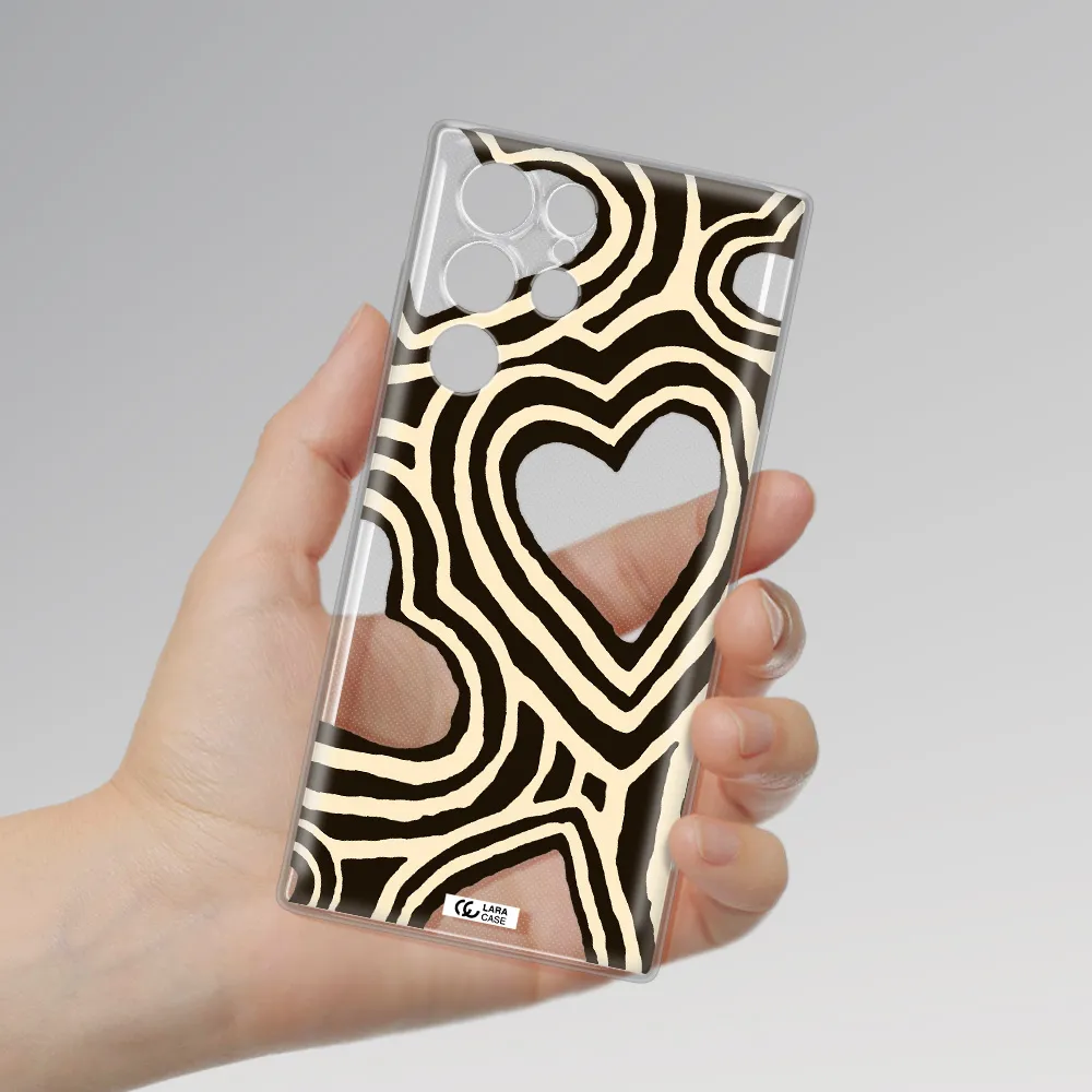 Cute Hearts Samsung S 22 Ultra Clear TPU Case