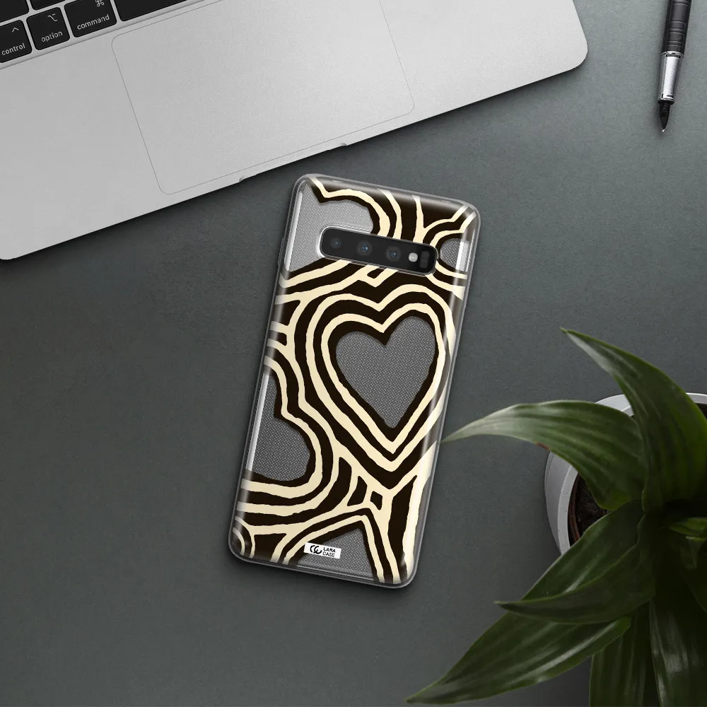 Cute Hearts Samsung S10 Clear TPU Case