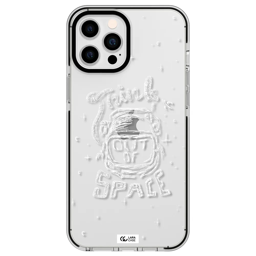 Think Out Of Space Apple iPhone 12 pro max impact black border Case