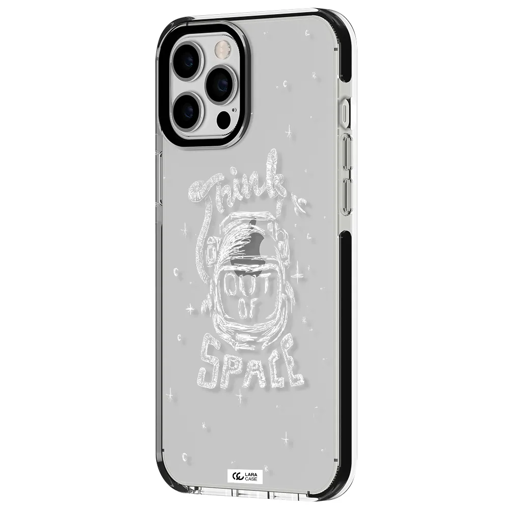 Think Out Of Space Apple iPhone 12 pro max impact black border Case