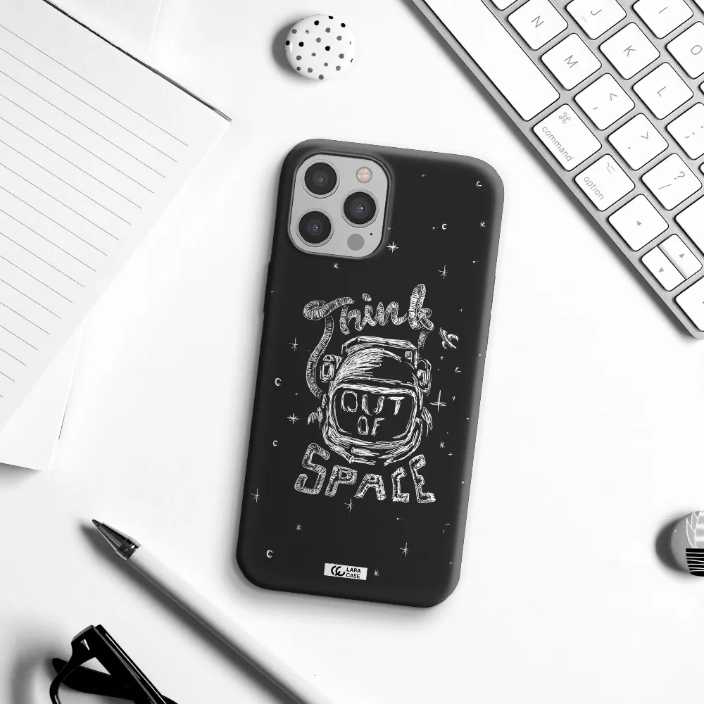 Think Out Of Space Apple iPhone 12 pro max Silicone black Case